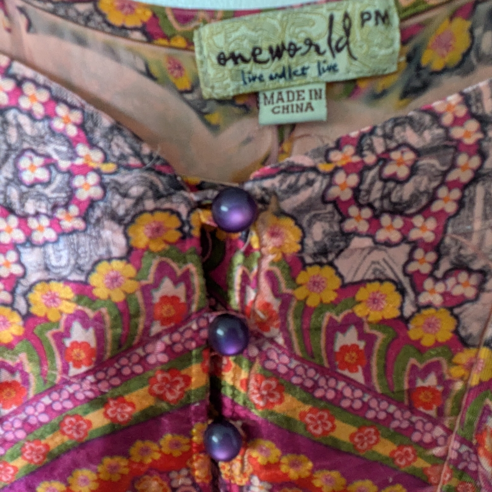 OneWorld Floral Button Front Maxi Dress